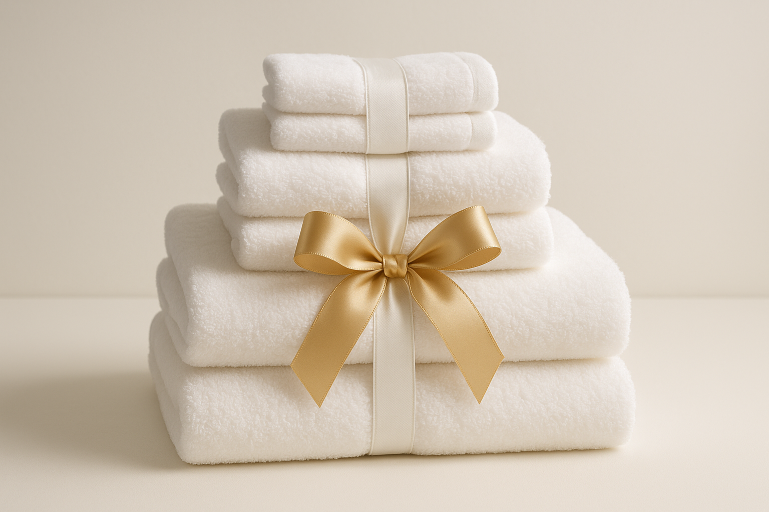 PACK IN A RIBBON Luxury 6 Piece Towel Set, 2 Bath Towels 2 Hand Towel 2 Washcloths, 600 GSM 100% Cotton Turkish Towels for Bathroom, WHITE Towel Sets