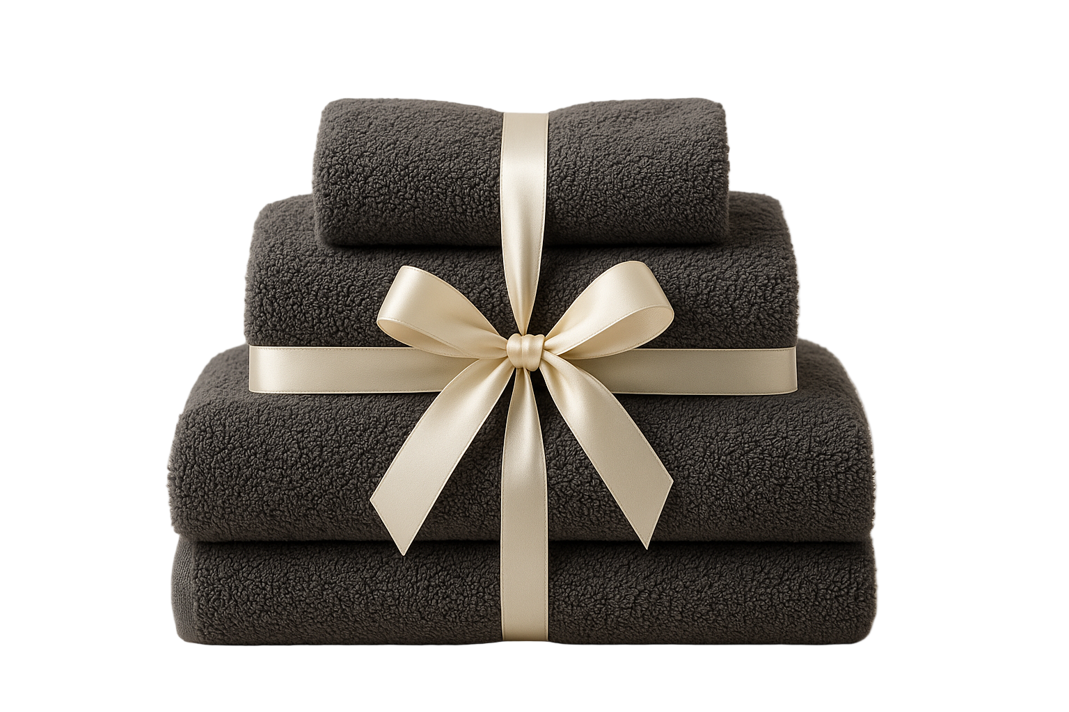 pack in a ribbon Premium 3 Piece Towel Set, 1 Bath Towel 1 Hand Towel 1 Washcloth, 600 GSM 100% Cotton Turkish Towels for Bathroom, Dark Gray Towel Set