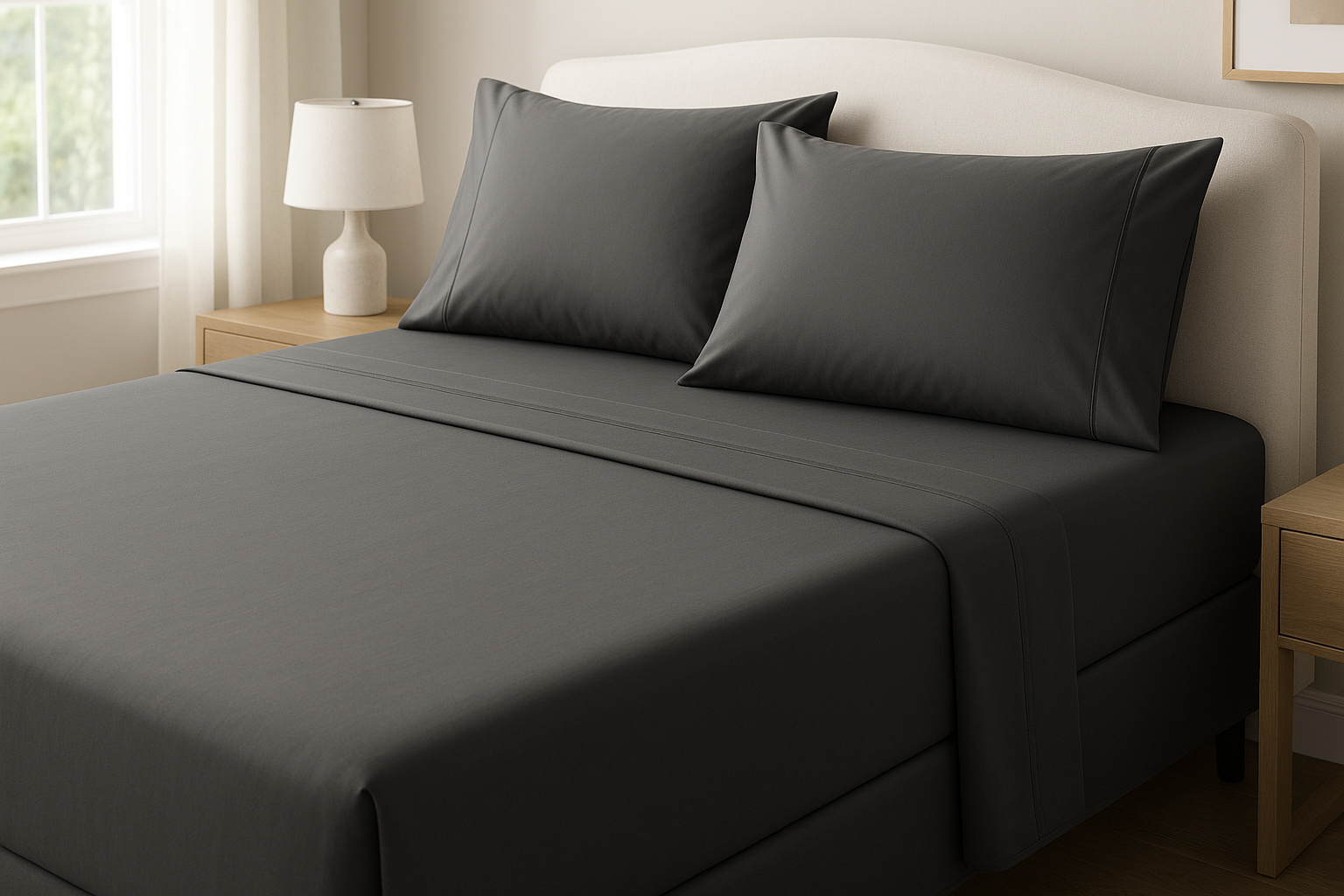 Queen Size 4 Piece Sheet Set - Comfy Breathable &amp; Cooling Bed Sheets Set - Hotel Luxury Bedding for Women, Men, Kids, Teens, Boys &amp; Girls - Deep Pockets, Soft and Wrinkle Free - Oeko-Tex - Dark Grey